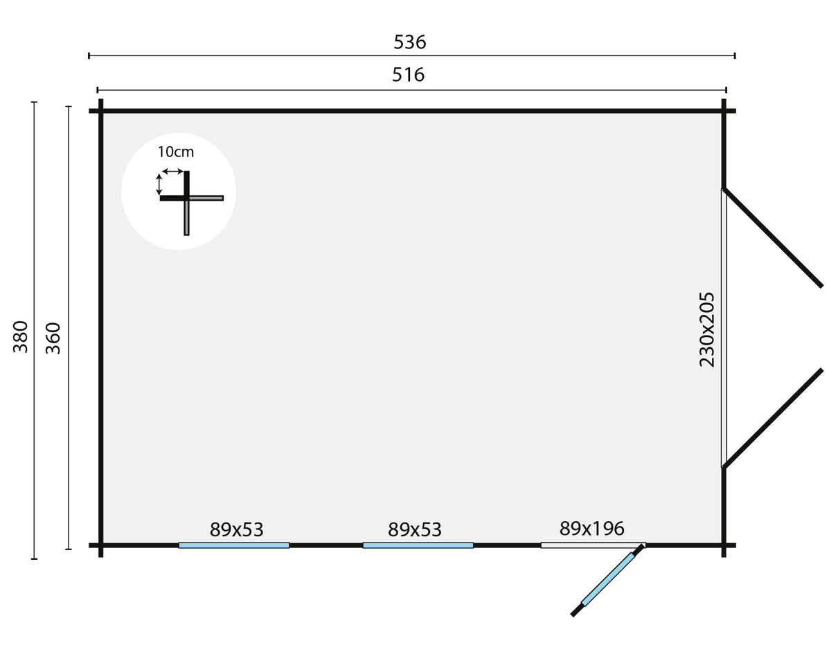 Garage Marketta | 44mm | Fichtengrün imprägniert