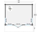 Blockbohlenhaus - Gartenhaus Mia | 70 mm | honiggelb imprägniert