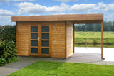 Blockhaus - Gartenhaus Mittelmodern | 28mm | Fichte honiggelb imprägniert