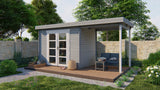 Blockhaus - Gartenhaus Mittelmodern | 28mm | Fichte honiggelb imprägniert