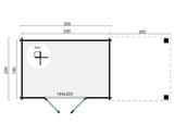Blockhaus - Gartenhaus Mittelmodern | 28mm | Fichte honiggelb imprägniert