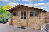 Blockhaus - Gartenhaus Mika | 28mm | Fichte braun imprägniert