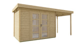 Blockhaus - Gartenhaus Mittelmodern | 28mm | Fichte Red Class Holz imprägniert