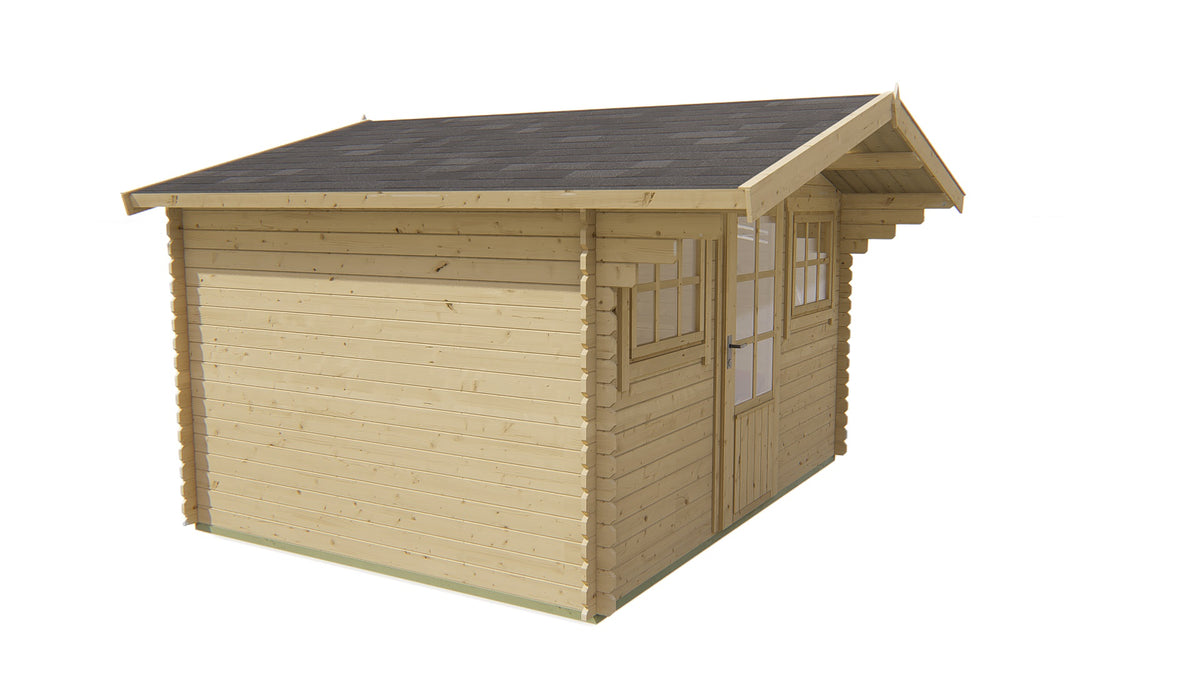 Blockhaus - Gartenhaus Mika | 28mm | Fichte braun imprägniert