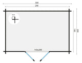 Blockhaus - Gartenhaus Minimodern | 28mm | Fichte braun imprägniert