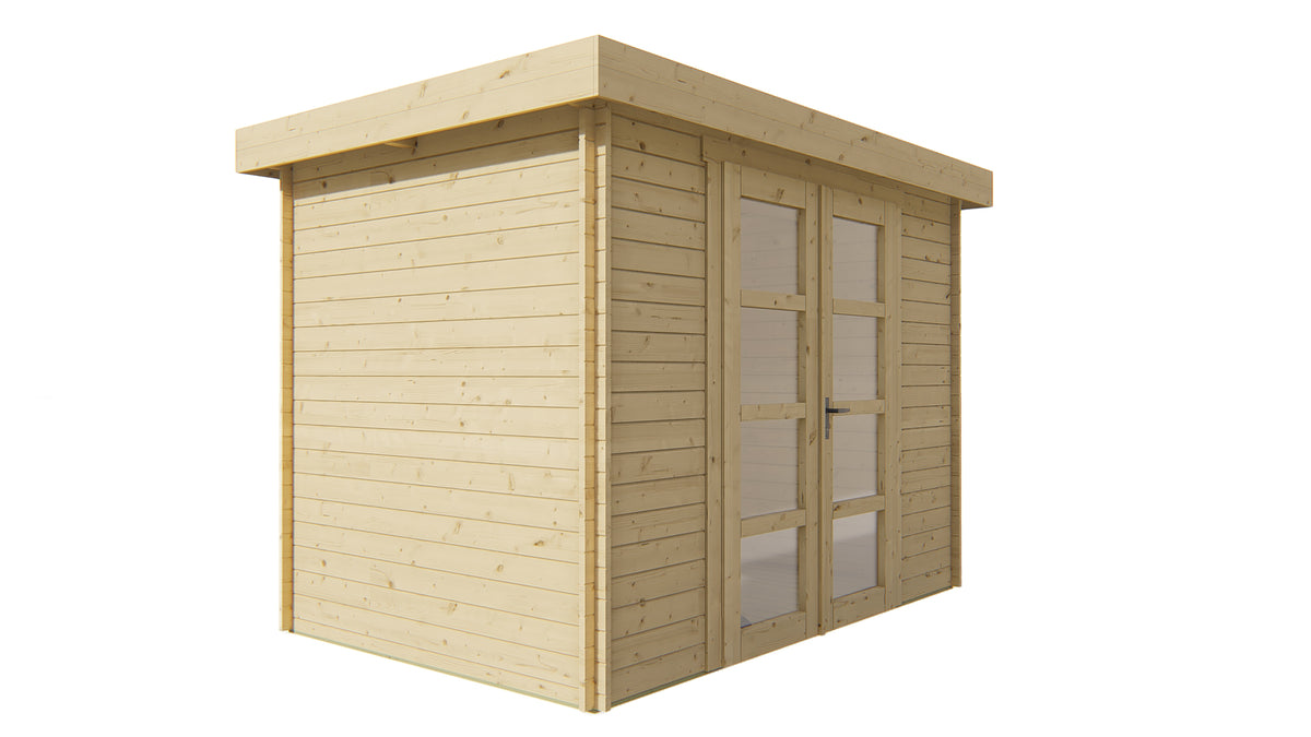 Blockhaus - Gartenhaus Minimodern | 28mm | Fichte Red Class Holz imprägniert