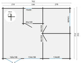 Blockbohlenhaus - Gartenhaus Moderna | 44 mm | unbehandelt