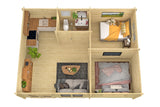 Blokhut - Tuinhuis Moderna | 44 mm | honinggeel geïmpregneerd