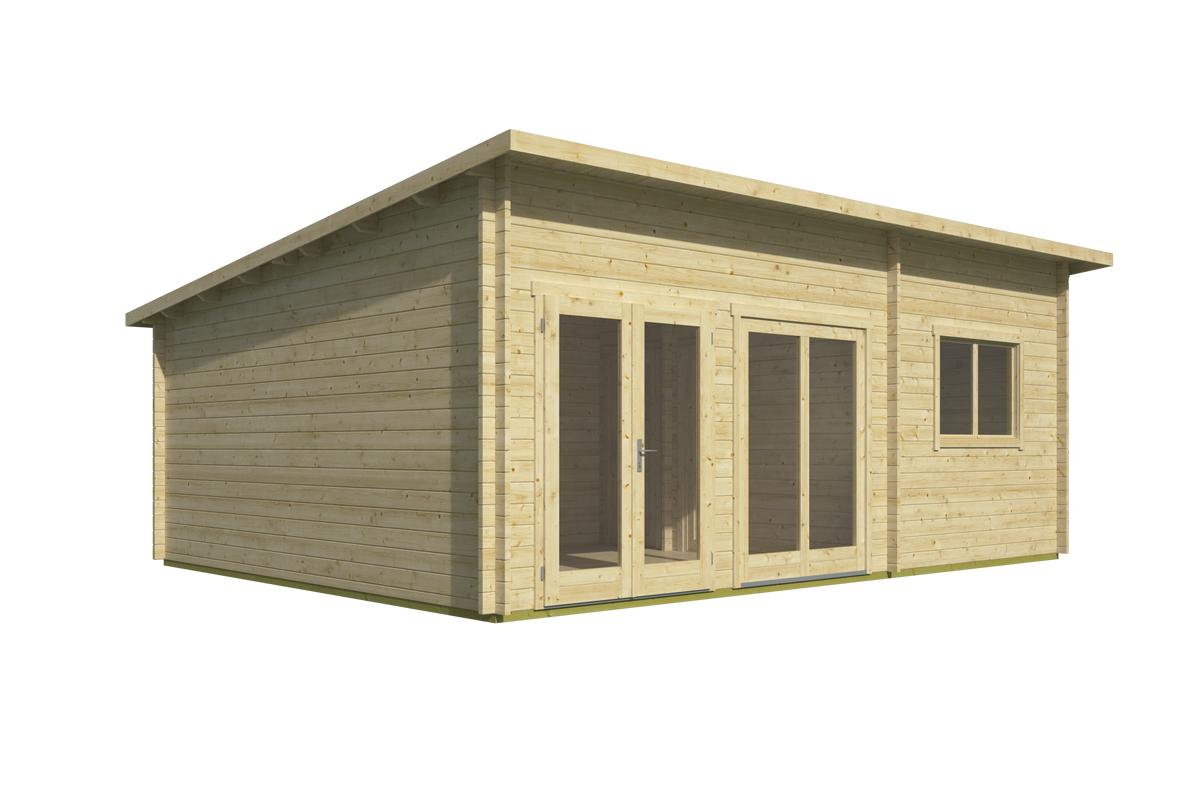 Blokhut - Tuinhuis Moderna | 44 mm | honinggeel geïmpregneerd