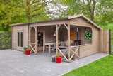 Blockhütte - Gartenhaus Mokka | 40mm | Fichte Red Class Holz imprägniert