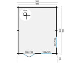 Blokhut - Tuinhuis Niedersachsen | 70 mm | vuren Red Class Wood geïmpregneerd