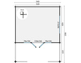Blockhütte - Gartenhaus Nottingham | 58mm | Fichte braun imprägniert