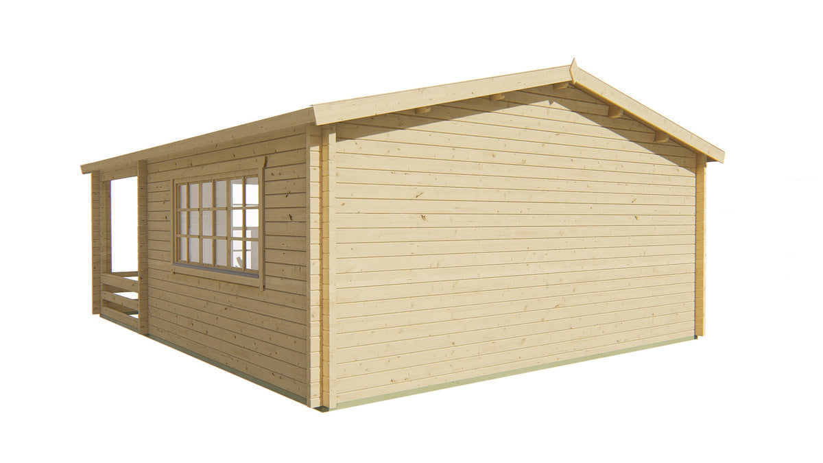 Blockhütte - Gartenhaus Nottingham | 58mm | Fichte braun imprägniert