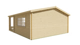 Blockhütte - Gartenhaus Nottingham | 58mm | Fichte braun imprägniert