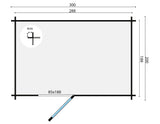 Blockhaus - Gartenhaus Novalie | 19mm | Fichte grau imprägniert