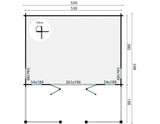 Blockhütte - Gartenhaus Olaug | 44mm | Fichtengrün imprägniert