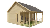 Blockhütte - Gartenhaus Olaug | 44mm | Fichtengrün imprägniert