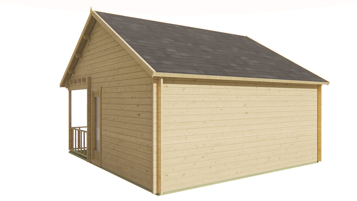 Cabane en rondins - Abri de jardin Olaug | 44 mm | pin brun imprégné