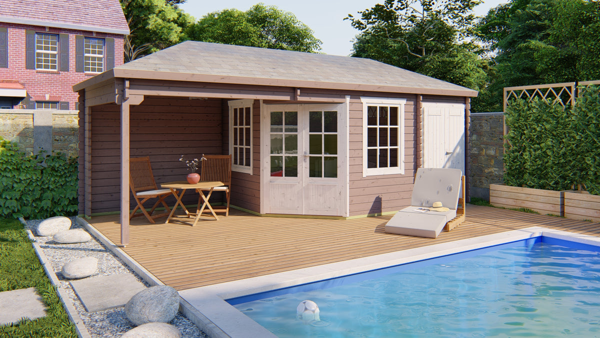 Cabane en rondins - Maison de jardin Olson | 44 mm | Bois imprégné de classe rouge