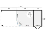 Blockhütte - Gartenhaus Olson | 44mm | Fichte grau imprägniert