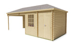Cabane en rondins - Maison de jardin Olson | 44 mm | vert pin imprégné