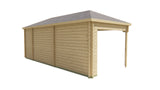 Cabane en rondins - Maison de jardin Olson | 44 mm | vert pin imprégné