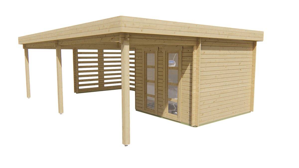Cabane en rondins - Maison de jardin Oletha | 40 mm | Bois imprégné de classe rouge