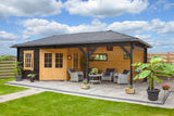 Blokhut - Tuinhuis Paiva | 44 mm | vuren grijs geïmpregneerd