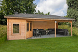 Blokhut - Tuinhuis Paiva | 44 mm | vuren grijs geïmpregneerd