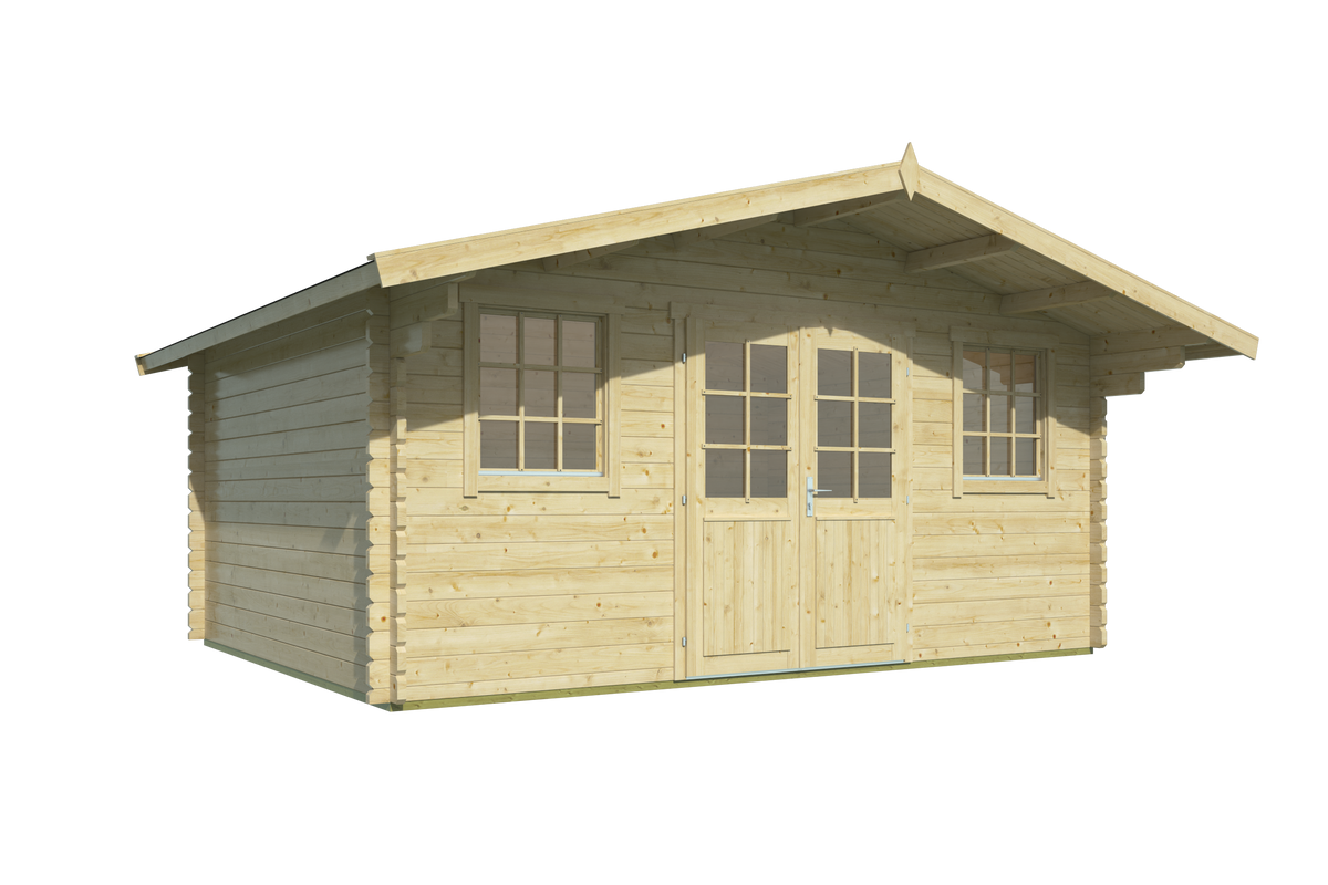 Cabane en rondins - Maison de jardin Pavel | 44 mm | pin gris imprégné