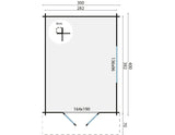 Blockhütte - Gartenhaus Pamplona | 34mm | Fichte grau imprägniert