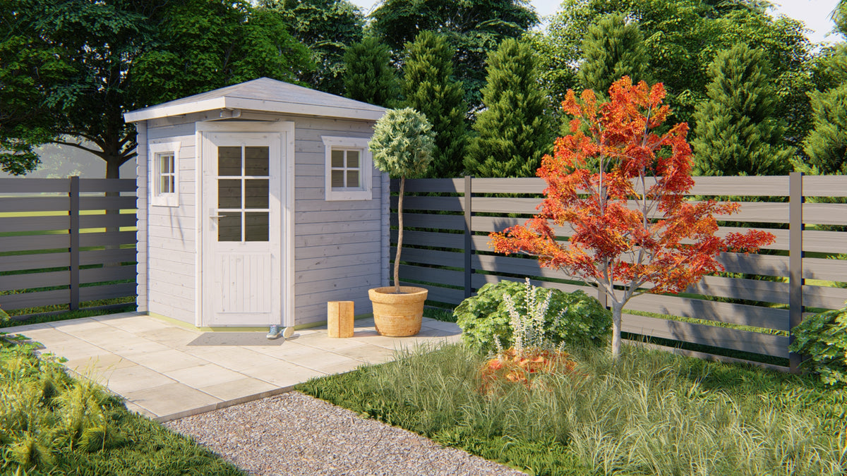 Cabane en rondins - Maison de jardin Petra | 28 mm | Bois imprégné de classe rouge