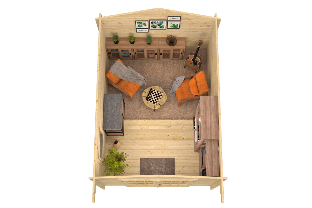 Cabane en rondins - Maison de jardin Peggie | 40 mm | vert imprégné