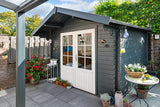 Blockhaus - Gartenhaus Perlund | 28mm | Fichte grau imprägniert