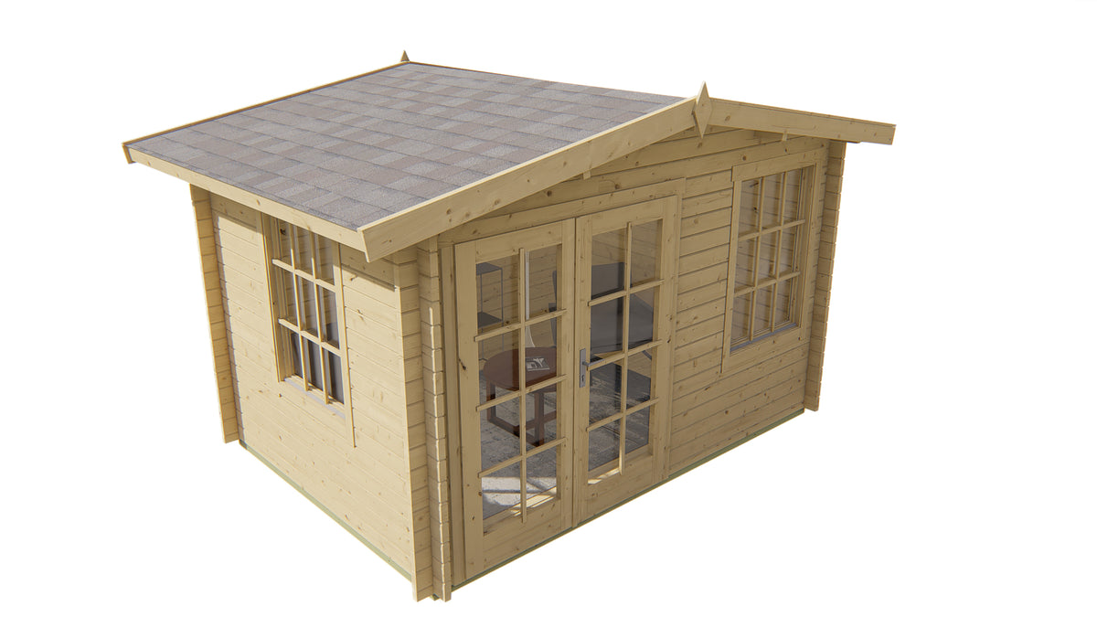 Cabane en rondins - Maison de jardin Philip | 40 mm | vert pin imprégné