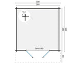 Blockhaus - Gartenhaus Perlund | 28mm | Fichte grau imprägniert