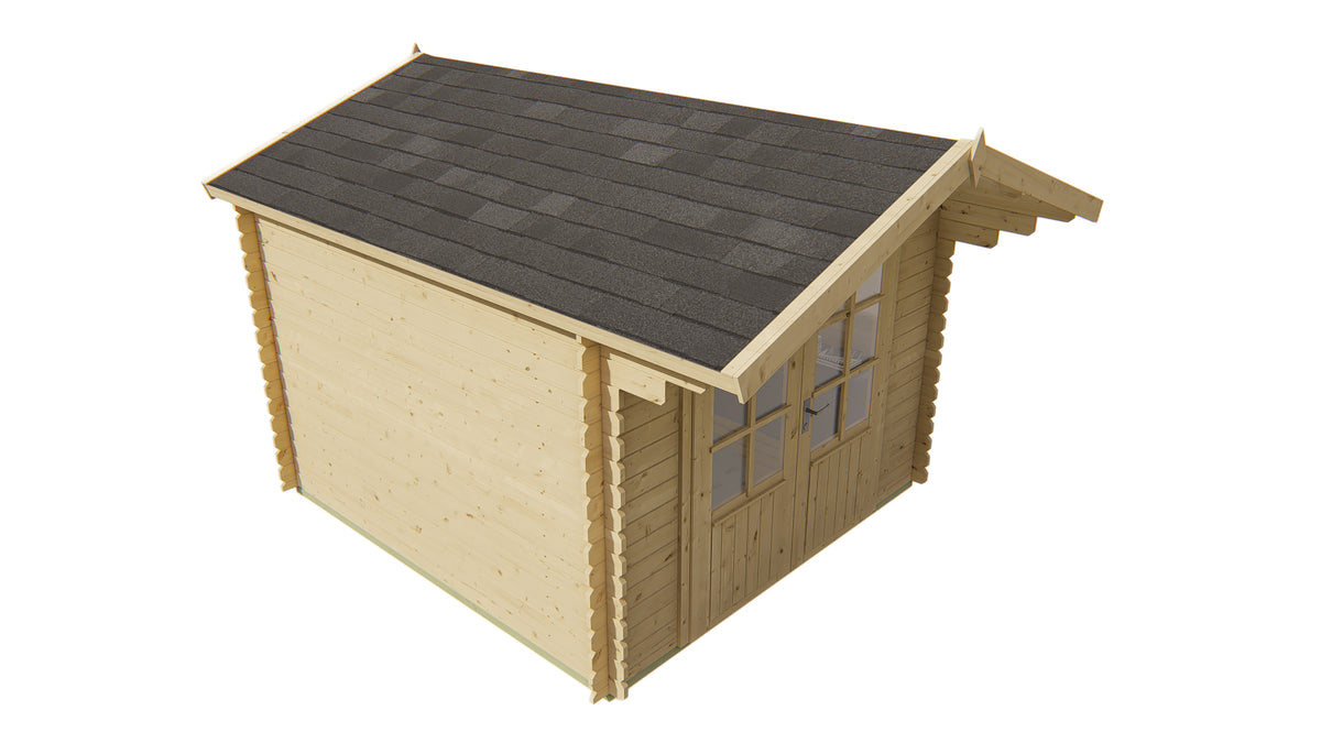 Blockhaus - Gartenhaus Perlund | 28mm | Fichte grau imprägniert