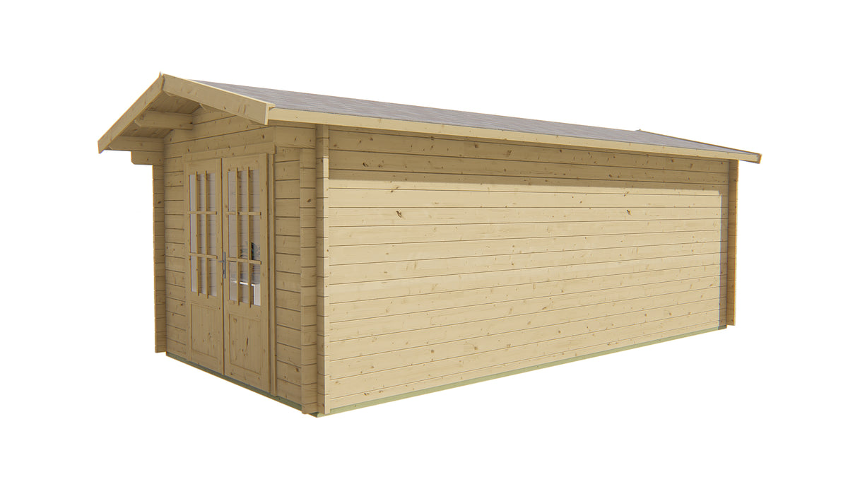 Cabane en rondins - Maison de jardin Rick | 40 mm | gris imprégné