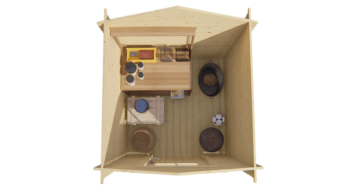 Blockhaus - Gartenhaus Richard | 28mm | Fichtengrün imprägniert
