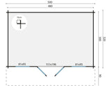 Blockhaus - Gartenhaus Rika | 44mm | Fichte grau imprägniert