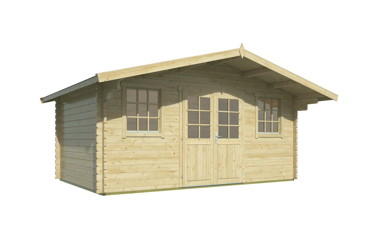 Cabane en rondins - Maison de jardin Rika | 44 mm | miel de feu imprégné de jaune