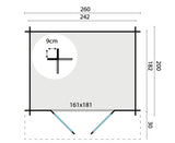 Blockhaus - Gartenhaus Robert | 28mm | Fichte honiggelb imprägniert
