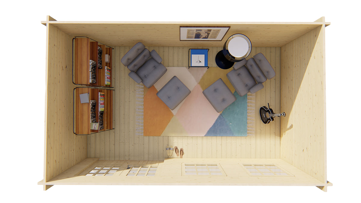 Blockhaus - Gartenhaus Sadie | 40 mm | grau imprägniert
