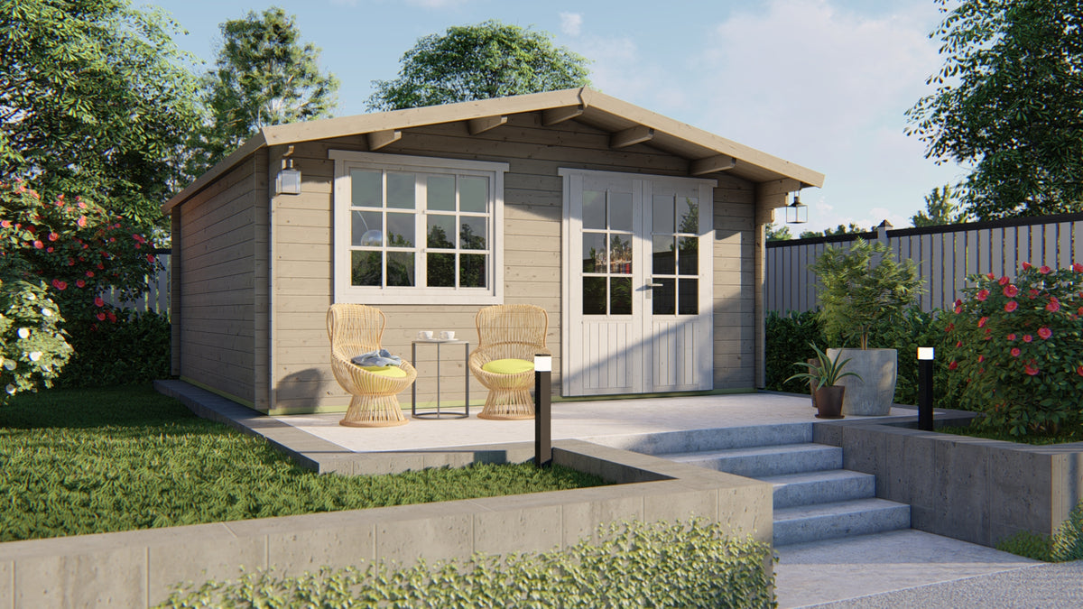 Cabane en rondins - Maison de jardin Salamanque | 34 mm | Bois imprégné de classe rouge