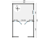 Blokhut - Tuinhuis Sanstrov | 44 mm | vuren grijs geïmpregneerd