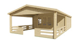 Blockhütte - Gartenhaus Sheffield | 58mm | Fichte grau imprägniert