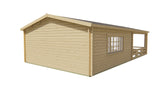 Blockhütte - Gartenhaus Sheffield | 58mm | Fichte grau imprägniert