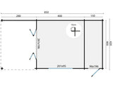 Blockhaus - Gartenhaus Sibella | 44mm | Fichte grau imprägniert
