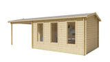 Blockhütte - Gartenhaus Skeg | 44mm | Fichte grau imprägniert