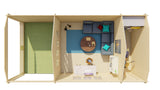 Blockhaus - Gartenhaus Sibella | 44mm | Fichte grau imprägniert